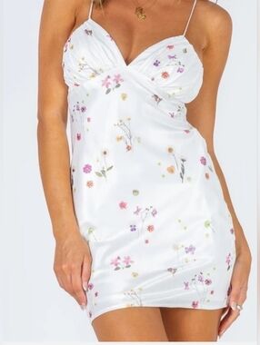 Princess Polly Lyrical Floral Satin Slip Mini Dress